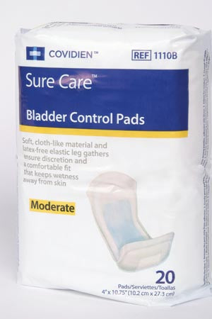Cardinal Health Surecare Bladder Control Pads  x 10¾", Extra Absorbency, 20/bg, 6 bg/cs