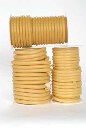 Hygenic Natural Rubber Tubing  Translucent Amber Tubing, 1/2"-ID x 1/8"-Wall x 3/