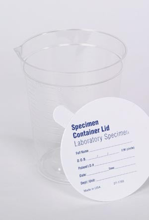 Medegen Gent-L-Kare Non-Sterile Specimen Containers  Specimen Container, Pour Spout, No CID, Polypropyl