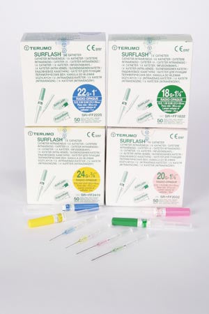 CATHETER IV POLY 18GX1 1/4GRN 50/BX 4BX/CS