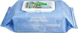 Pdi Professional Disposables, Intl. Pdi Nice-N-Clean Baby Wipes  ( Unscented), 7" x 8", 80/pk, 12 pk/cs (60 cs/plt)