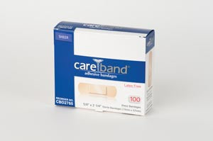 Aso, Llc Aso Careband Sheer Adhesive Strip Bandages  Sheer Junior Strips, 5/8" x 2¼", Latex Free (LF),