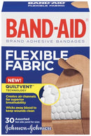 Johnson & Johnson Consumer Products J&J Band-Aid Flexible Fabric Adhesive Bandages  Flexible Fabric Adhesive Bandages, Assorted, 30/bx