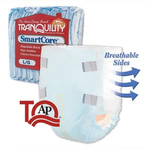 Principle Business Tranquility Smartcore Disposable Briefs  Brief, Large Adult, 45"-58", 27.0 fl oz Capacity,