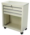 CART 3-DRAWER BEDSIDE KEYLOCK BEIGE (DROP)
