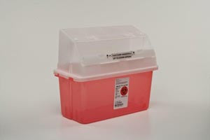 Cardinal Health Gatorguard In-Patient Room Sharps Containers  Container, Translucent Red, 5 Qt, Junior, 14"H x 6