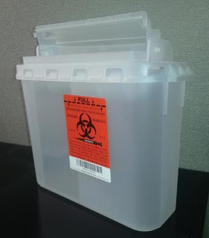 Plasti Wall Mounted Sharps Disposal System  Container-5.4-Qt-Clear-10-bx-2-bx-cs