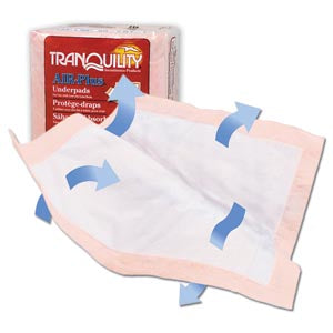 Principle Business Tranquility Air-Plus Underpads  Underpad, 30" x 36", 34.0 fl oz Capacity, 10/pk, 4