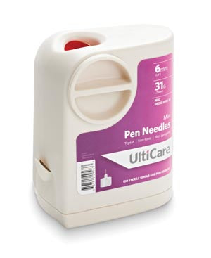 Ultimed Ulticare Ultiguard Pen Needles  Pen Needle, 6mm Depth, 31G x ¼", 100/bx