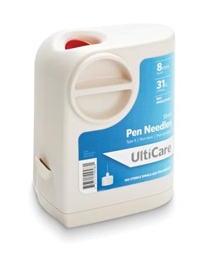 Ultimed Ulticare Ultiguard Pen Needles  Pen Needle, 8mm Depth, 31G x 5/16", 100/bx