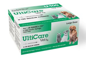 Ultimed Ultricare Vetrx Diabetes Care Insulin Syringes  U-100 Syringe, 28G x ½", 1cc, 100/bx