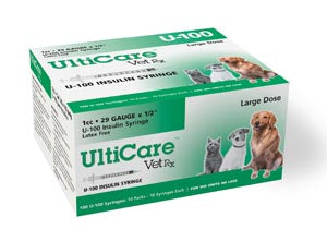 Ultimed Ultricare Vetrx Diabetes Care Insulin Syringes  U-100 Syringe, 29G x ½", 1cc, 100/bx