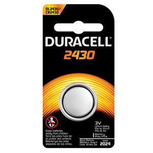 Duracell  Security Battery  Battery, Lithium, Size DL2430, 3V, 6/bx, 6 bx/cs (