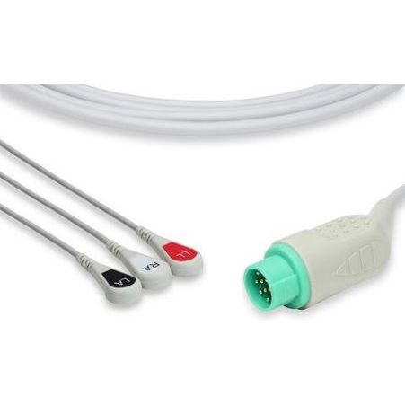 Infinium One Piece ECG Cable  3 Leads Snap