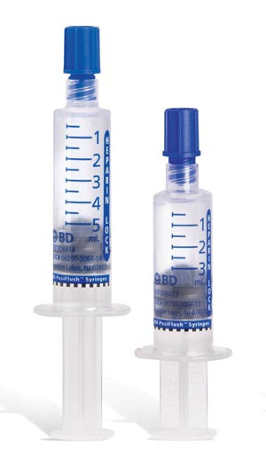Bd Posiflush Heparin Lock Flush Syringes  Heparin Lock Flush Syringe, 100 Units/mL, 5mL, 30/
