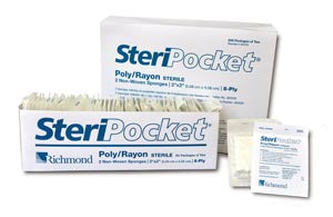 Richmond Steripocket Sponges  SteriPocket Sponge, Non-Woven, 8-Ply Rayon/ Poly,