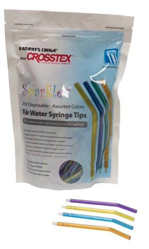 Crosstex International Crosstex Sparkle Disposable Air Water Syringe Tips  Tips, Assorted Colors, 250/bg