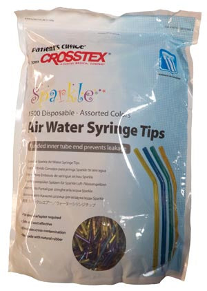 Crosstex International Crosstex Sparkle Disposable Air Water Syringe Tips  Tips, Assorted Colors, 1500/bg