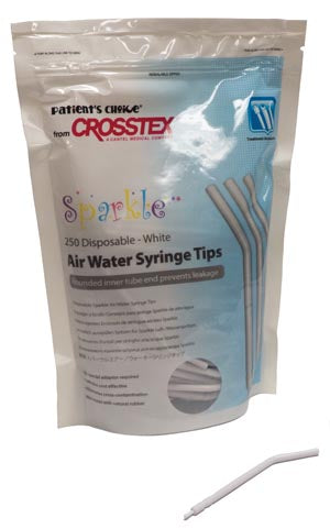 Crosstex International Crosstex Sparkle Disposable Air Water Syringe Tips  Tips, White, 250/bg