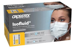 Crosstex International Crosstex Securefit Isofluid Face Mask  Mask , Blue, 50/bx, 10 bx/ctn