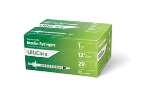 Ultimed Ulticare Insulin Syringes  Insulin Syringe, 1cc, 29G x ½", 100/bx