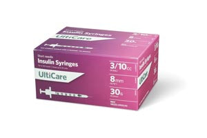 Ultimed Ulticare Insulin Syringes  Insulin Syringe, 3/10cc, 30G x 5/16", 100/bx