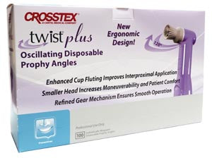 Crosstex International Crosstex Twist® Plus Oscillating Disposable Prophy Angles  Angle-Soft-Cup-Gray-Disposable-100-bx