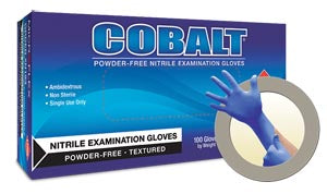 Ansell Microflex Cobalt® Powder-Free Nitrile Exam Gloves  Gloves-PF-Nitrile-Textured-Blue-Large-100-bx-10-bx