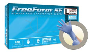 Ansell Microflex Freeform Se Powder-Free Nitrile Exam Gloves  Blue, X-Large, 100/bx, 10 bx/cs