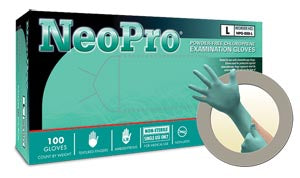 Ansell Microflex Neopro® Powder-Free Chloroprene Exam Gloves  Green-Large-100-bx-10-bx-cs