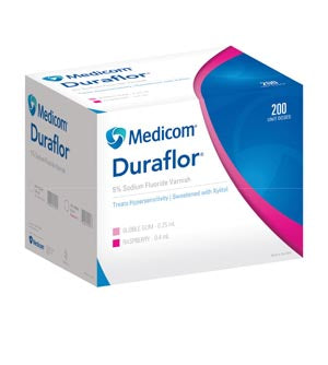 Medicom, Inc. Medicom Duraflor 5% Sodium Fluoride Varnish  Gum, 0.25mL Unit Dose, 200/bx
