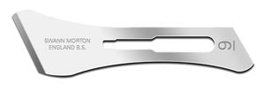 Cincinnati Surgical Company Cincinnati Swann Morton Carbon Steel Blade  00SM9 - Size 9, Sterile, 100/bx