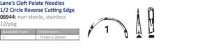Cincinnati Surgical Company Cincinnati Suture Needles - Non-Sterile  8944 - Size 1, Lanes Cleft Palate Reversed, ½ Circ