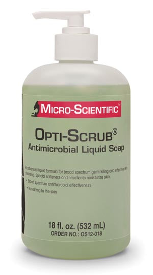 Micro-Scientific, Usa Micro-Scientific Opti-Scrub Skin Cleanser  Cleanser, Pump Top, 18 oz, 12/cs