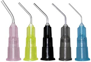 Mydent Defend+Plus Pre-Bent Dispensing Tips  25 Gauge (Blue), 100/bg