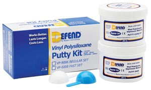 Mydent Defend Super Hydrophilic Vps Impression Material  Polysiloxane Putty Kit-Fast Set. Includes 2x300 mL