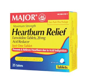Major Pharmaceuticals Major Antacid Tablets & Capsules  Heartburn Relief, Maximum Strength, 25s, Compare t