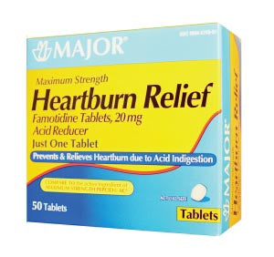 Major Pharmaceuticals Major Antacid Tablets & Capsules  Heartburn Relief, Maximum Strength, 50s, Compare t