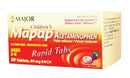 Major Pharmaceuticals Major Analgesic - Childrens  Mapap, 80mg, Rapid Melt Tablets, 30s, Grape, Compa