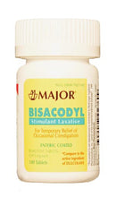 Major Pharmaceuticals Major Laxatives  Bisacodyl, 5mg, Tablets, Enteric Coated, 100s, Com