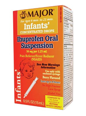 Major Pharmaceuticals Major Analgesic - Childrens  buprofen, Concentrated Drops, 15mL, Compare to Mot