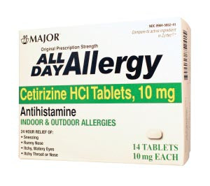 Major Pharmaceuticals Major Allergy Tablets  All Day Allergy, 24 Hour, 14s, Compare to Zyrtec,