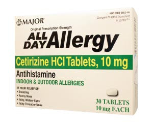 Major Pharmaceuticals Major Allergy Tablets  All Day Allergy, 24 Hour, 30s, Compare to Zyrtec,