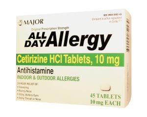 Major Pharmaceuticals Major Allergy Tablets  All Day Allergy, 24 Hour, 45s, Compare to Zyrtec,