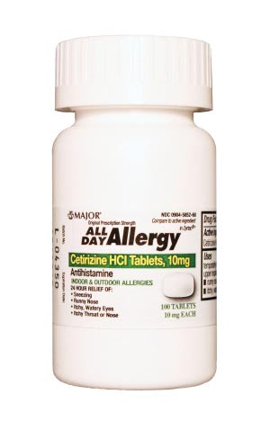 Major Pharmaceuticals Major Allergy Tablets  All Day Allergy, 24 Hour, 100s, 144/cs, NDC