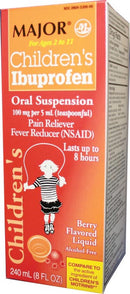 Major Pharmaceuticals Major Analgesic - Childrens  Ibuprofen, Childrens Suspension, 240mL, Boxed, Com