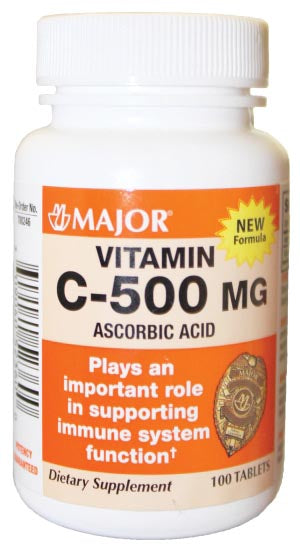 Major Pharmaceuticals Major Vitamin C  500mg, Tablets, 100s, NDC# 00904-0523-60