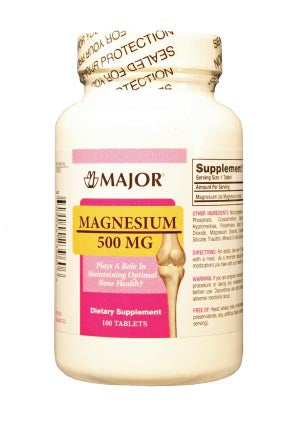 Major Pharmaceuticals Major Bone & Joint Supplement  Magnesium Oxide, 500mg, Tablets, 100s, NDC# 00904-
