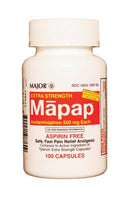 Major Pharmaceuticals Major Analgesic Caplets  Mapap, 500mg, 100s, Unboxed, Compare to Tylenol, 2