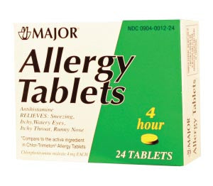 Major Pharmaceuticals Major Allergy Tablets  Allergy Tablets, 4mg, 24s, Compare to Chlor-Trimet